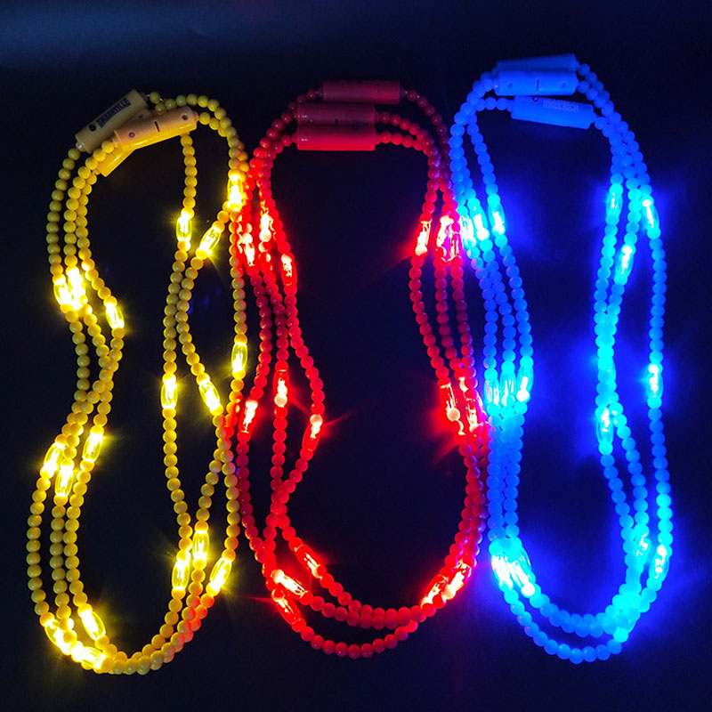 Collier flash Led Carnival, chaîne de perles colorées