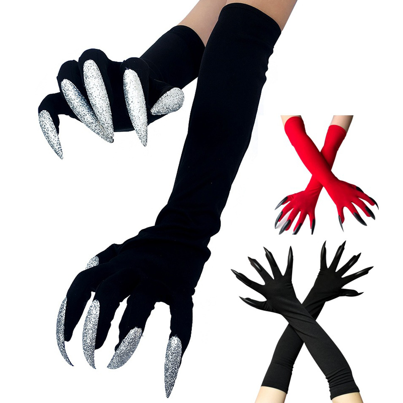 Gants de sorcière avec de longs ongles