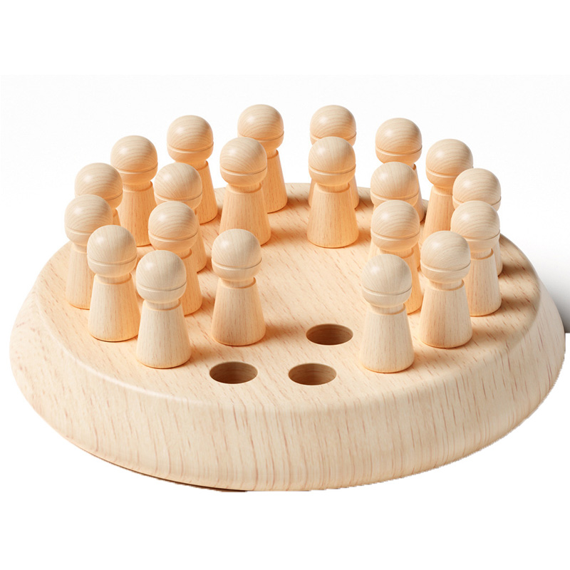 Jeu de mémoire de mémoire en bois jeu d'échecs