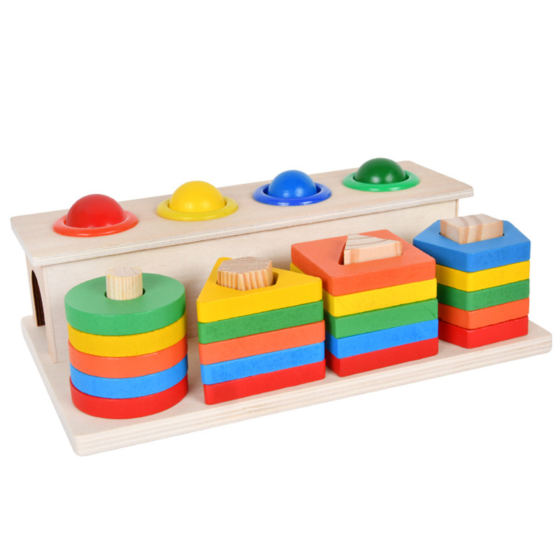 Blocs assortis en bois jouet éducatif
